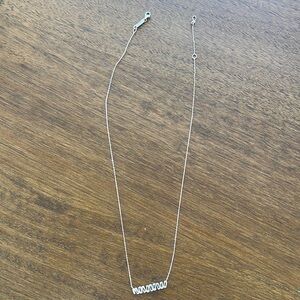 Suzanne Kalan CLASSIC DIAMOND BAR PENDANT necklace in 14 karat white gold